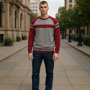 ENYCE Gray Crew Neck‎ Pullover Sweater Men's Size XXL